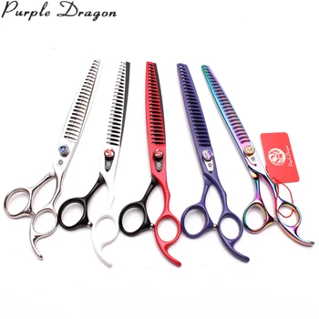 

7" 8" 440C Professional Pet Shears Dog Grooming Scissors 18/23 Teeth Fish Bone Tooth Animal Scissors Add Bag Dropshipping Z4004