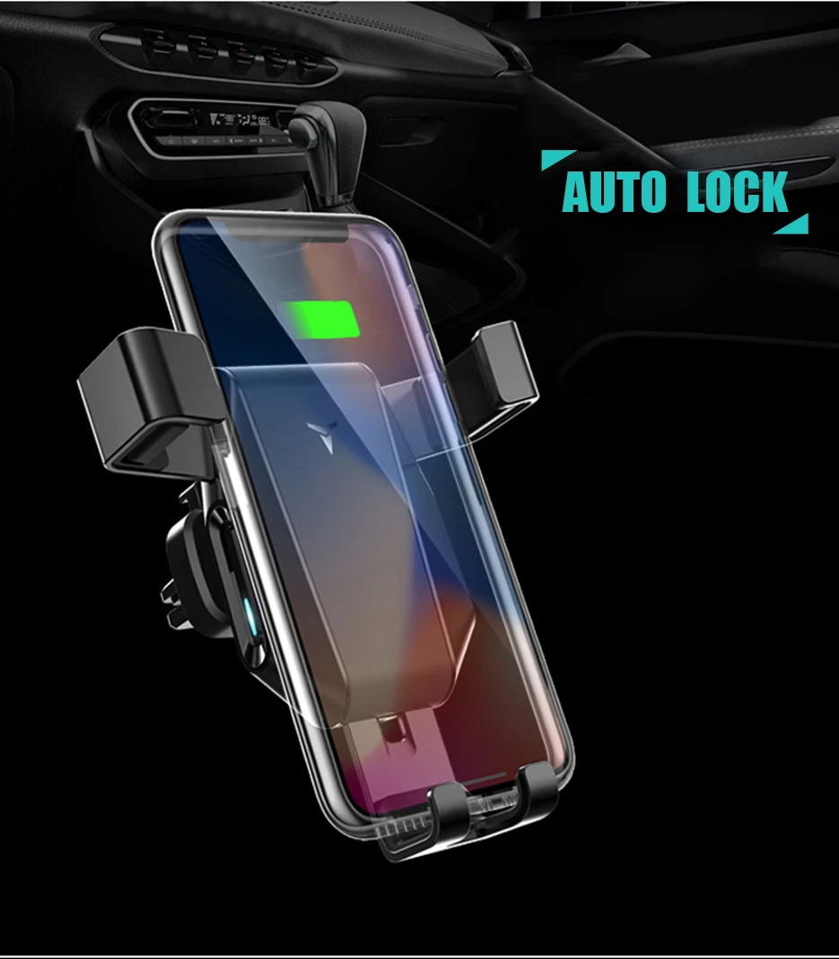 10 Вт автомобильное крепление Qi Беспроводное зарядное устройство для iPhone XS Max X XR быстрая Беспроводная зарядка автомобильный держатель телефона для samsung Note 9 S9 S8 Xiaomi