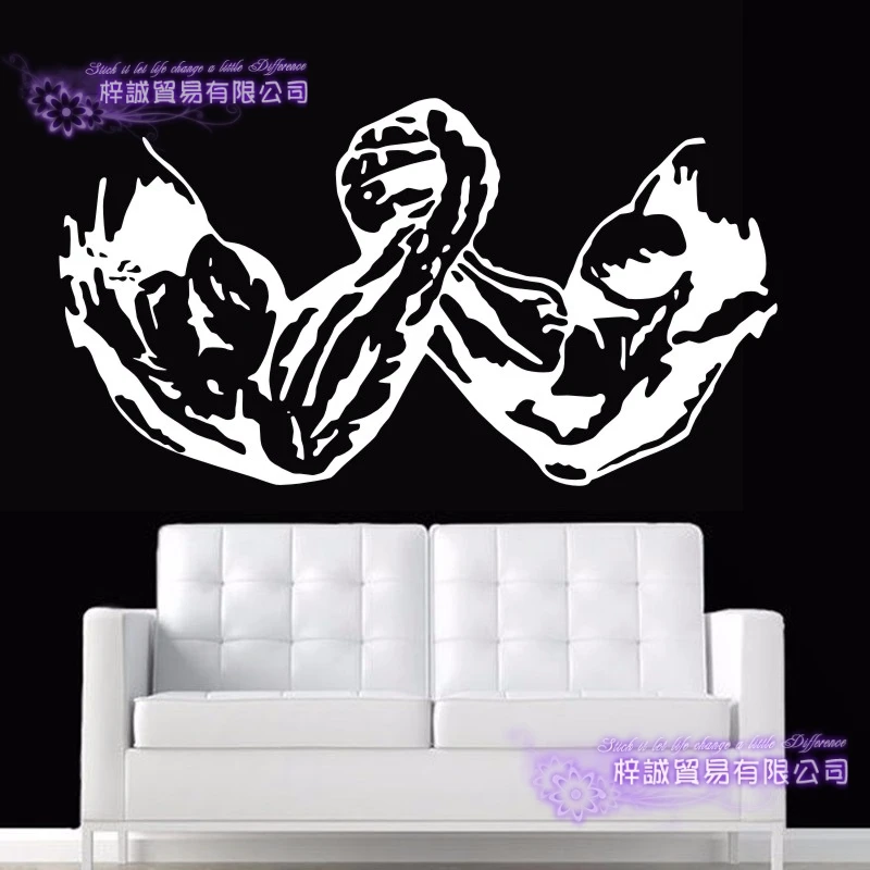 Arm Wrestling Muscle Fitness Club Decal Gym Sticker Decor Posters Vinyl Decoracion Wall Decals Mural Car | Дом и сад