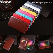 Itgoogo для Sharp Aquos S2 чехол Роскошный кожаный флип-чехол для Sharp Aquos S2 защитный чехол для телефона задняя крышка кошелек Чехол