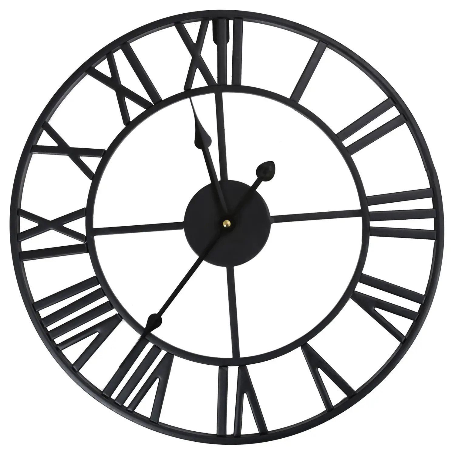 HOT LARGE OUTDOOR GARDEN WALL CLOCK BIG ROMAN NUMERALS GIANT OPEN FACE METALin Wall Clocks from