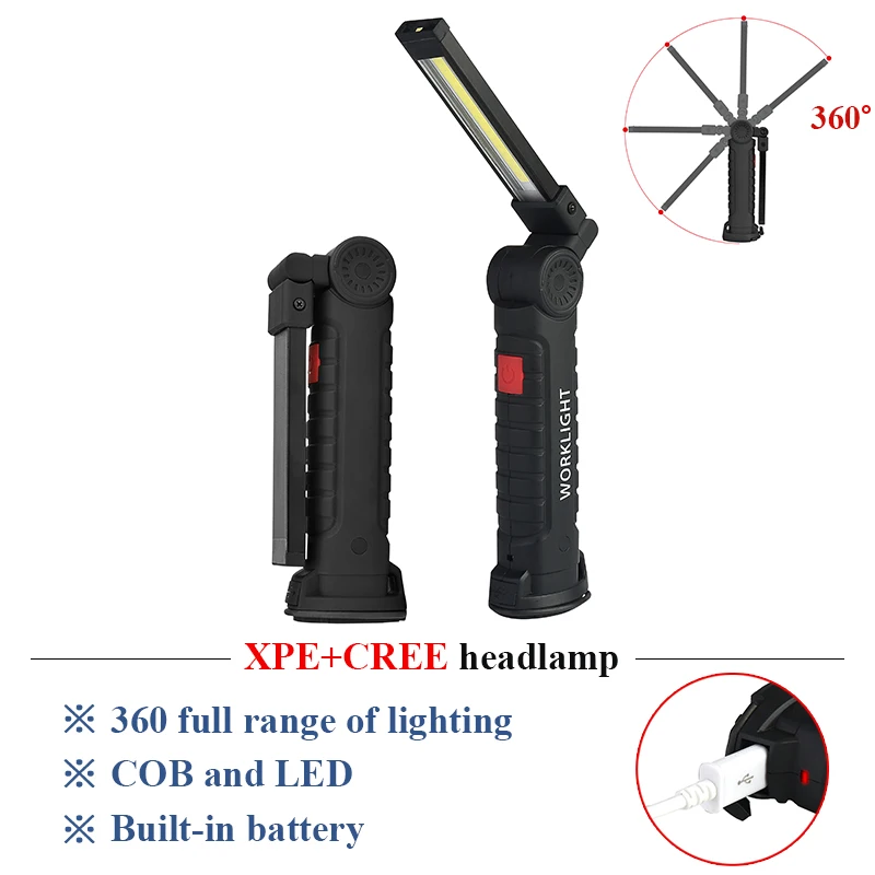 

LED flashlight powerful led flashlight usb Torch lanterna Magnetic built-in 18650 battery linternas camping Flash light zaklamp