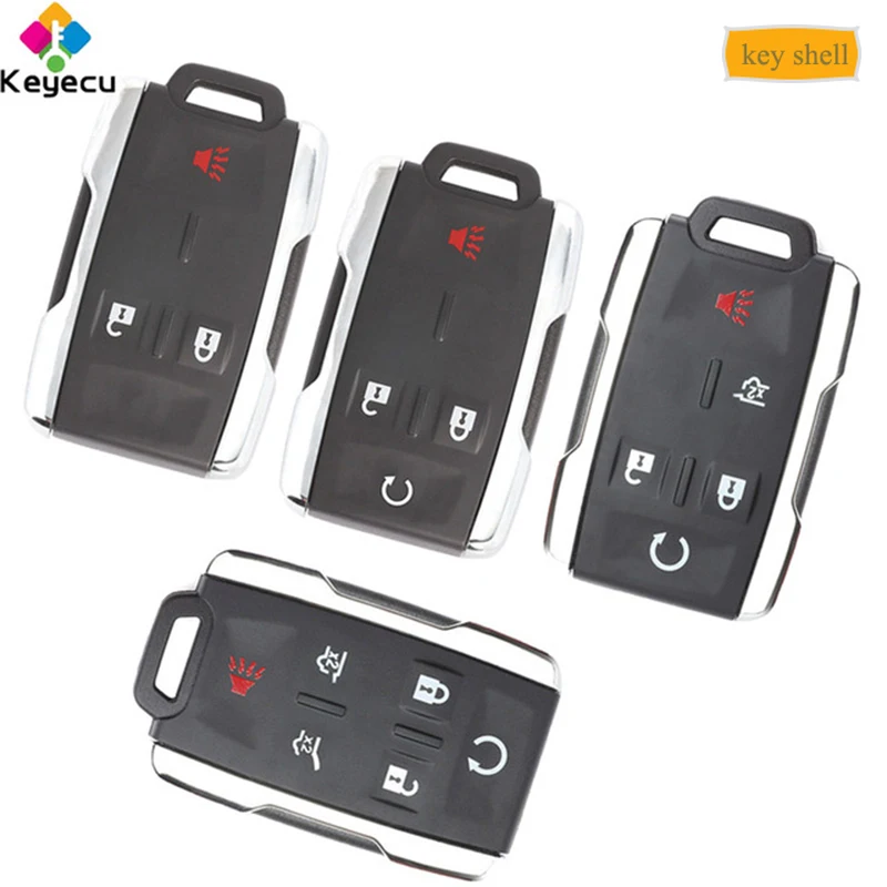 

KEYECU Replacement Remote Key Shell - 3/ 4/ 5/ 6 Buttons - FOB for Chevrolet Escalade ESV Silverado Sierra Suburban Tahoe 2015..
