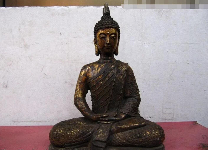 

150610 S1766 Thailand Buddhism Temple Copper Bronze Thailand Sakyamuni Tathagat Buddha Statue