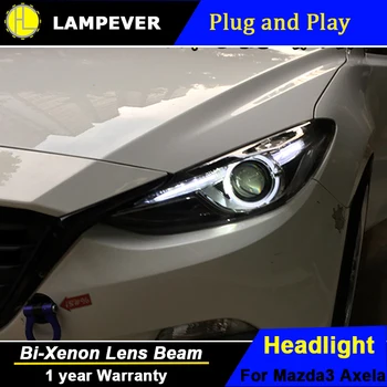 

Lampever Styling for 2015 Mazda 3 LED Headlights New Mazda3 Axela LED DRL Lens Double Beam H7 HID Xenon Car Accessories