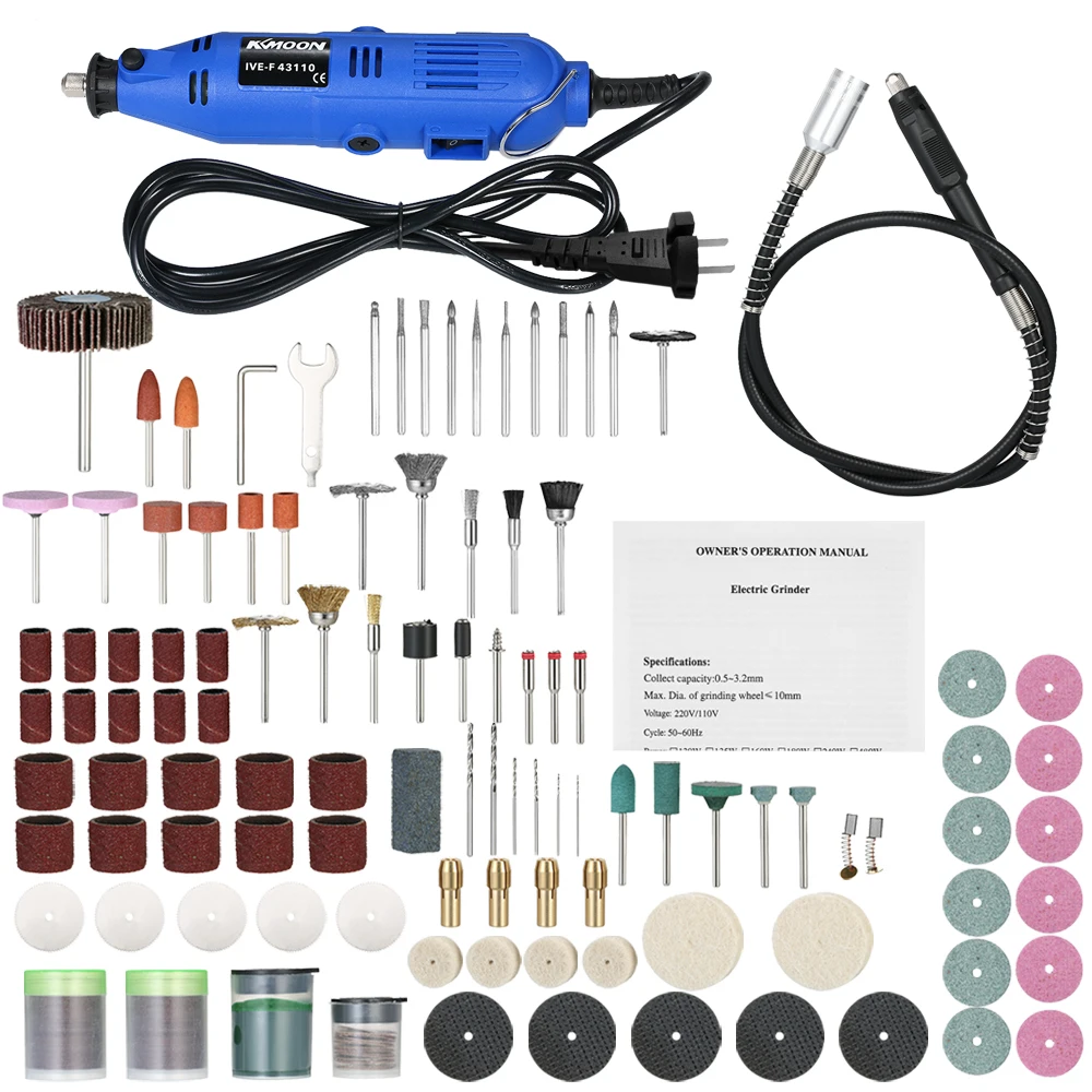 

KKmoon 130W Electric Grinder Set Electric Drill Grinding Rotary Tool Grinder Machine Engraver For Milling Drilling Engraving