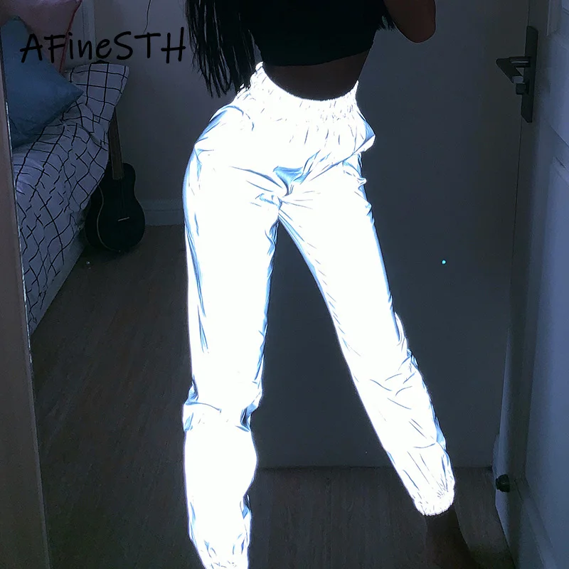 AFineSTH Women Elastic Loose Long Luminous pants Casual Running Sport Night Club Trousers New 2019 Autumn High Waist Harem Pants AFineSTH Women Elastic Loose Long Luminous pants Casual Running Sport Night Club Trousers New 2019 Autumn High Waist Harem Pants