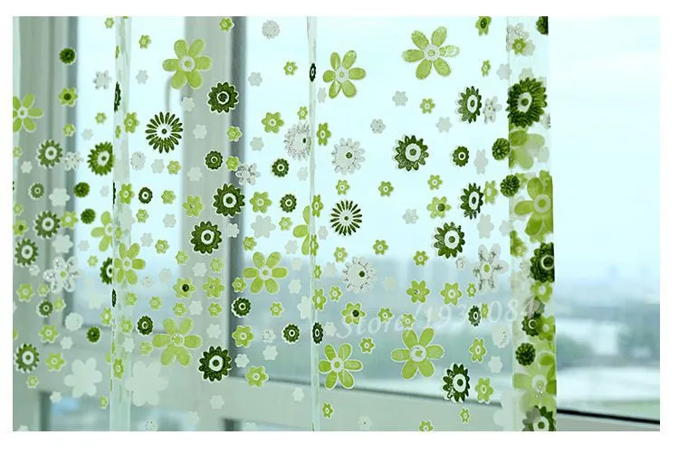 1 шт. зеленая отвесная занавеска для гостиной, затемненная занавеска для окна, домашний декор, драпировки, занавески из органзы с цветами, Тюлевая занавеска