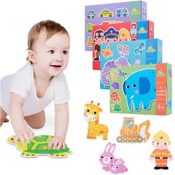 Детская Большая головоломка с изображением животных, деревянная игрушка-пазл для раннего развития обучающая игрушка. Практических занятий