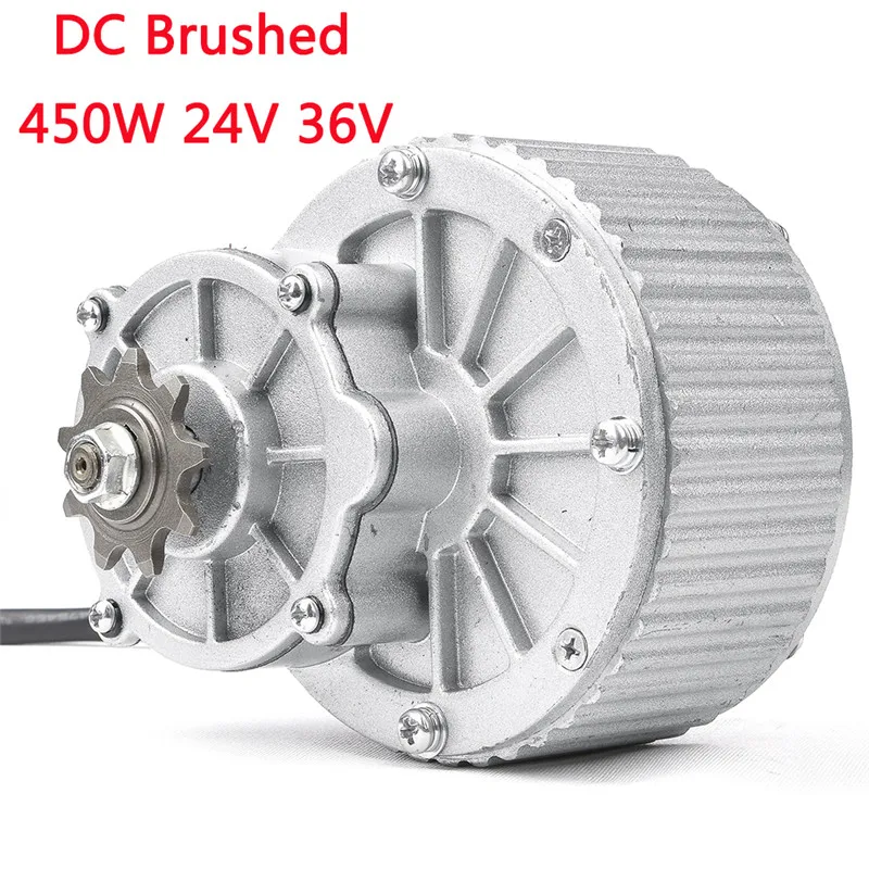 24V 36V 450W Brushed Gear DC Motor For Electric Bike Engine Ebike Rear