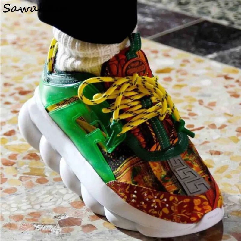 Luxury Design Woman Casual Shoes 2018 Retro Leopard Platform Wedge Lace Up Trainers Ultra Leather Sneakers Zapatillas Mujer | Обувь