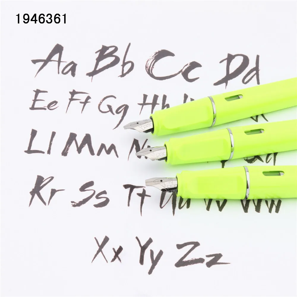 Jinhao 871 Fluorescent green Gothic parallel the art flower body art Flat Tip Vinyl Tibetan Arabic Student office Fountain Pen