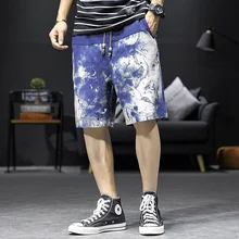 3XL 4XL 5XL Большие размеры Мужские брендовые шорты Летние Гавайские стильные хлопковые льняные мозаичные шорты с цветочным принтом для молодых мужчин повседневные шорты