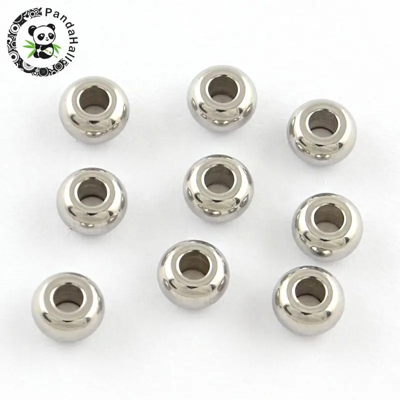 

201 Stainless Steel Rondelle Bead Spacers, Stainless Steel Color, 5x3mm, Hole: 2mm