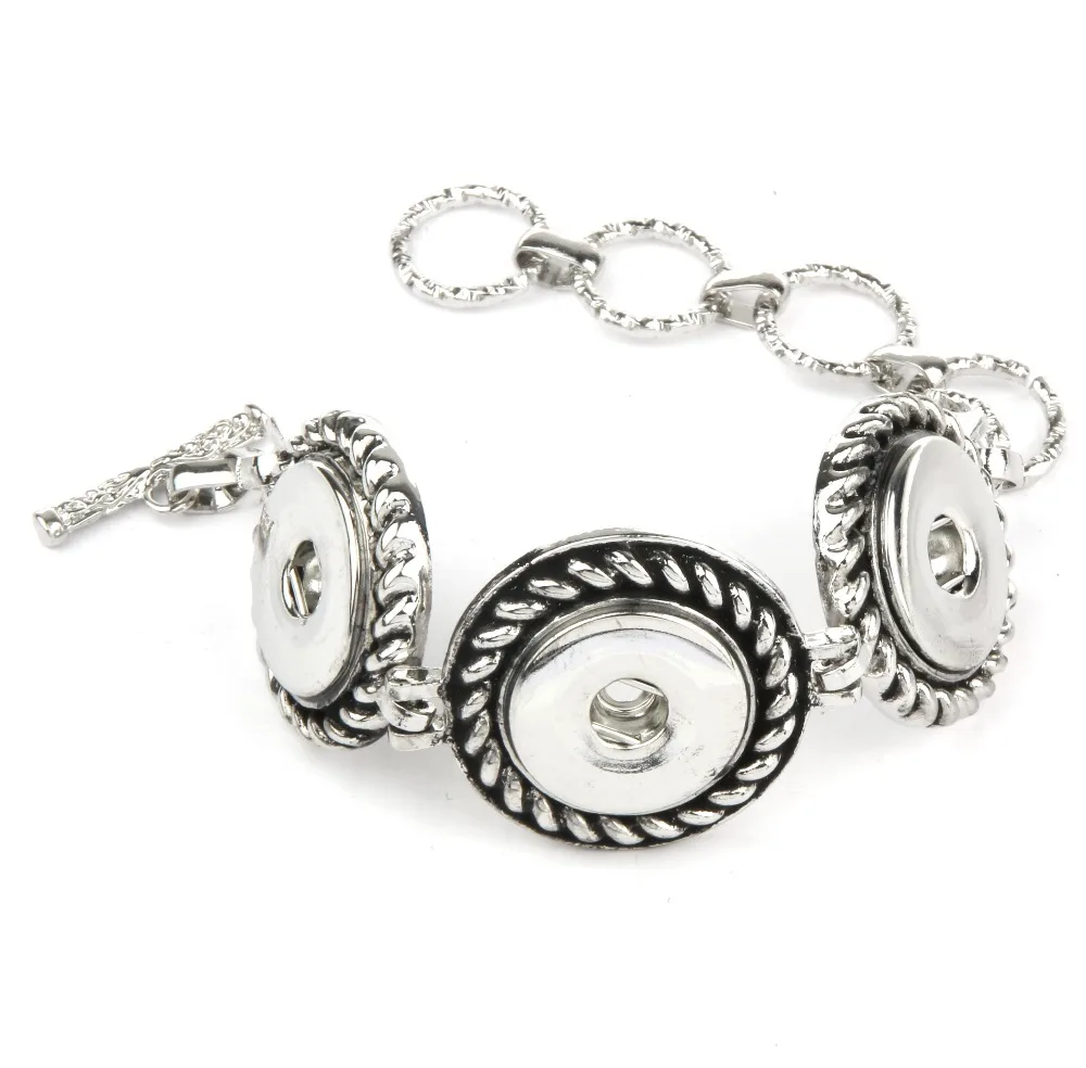 5pcs 18mm snap bracelets charms 3 snap button bracelet DIY