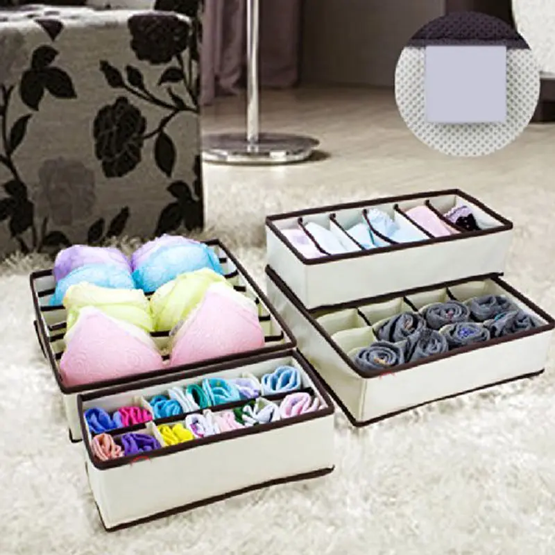 

2018 Hot Bra Underwear Ties Drawer Divider Closet Organizer Storage Box Container Multi-size Boxes Scarfs Socks Bra Home Storage
