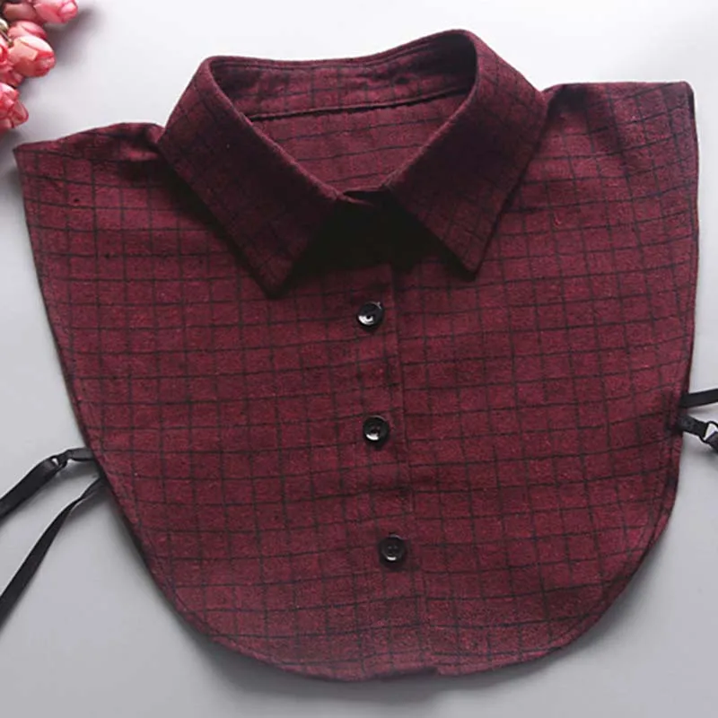 Top Seller Fashion Spring And Autumn Wild Sand Plaid Shirt Fake Collar Detachable Decoration Men And Women Clothing Accessories