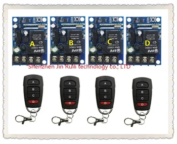 

New DC12--48V 12V 24V 36V 48V 1CH 10A RFWireless remote control switch System 4Transmitter +4Receiver Learning code