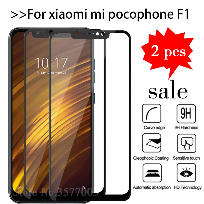 2 шт./лот закаленное стекло для Xiao mi Pocophone F1 защита экрана Xio mi Pocofone F1 mi Poco Phone F 1 Pocof1 mi f1 защитная пленка