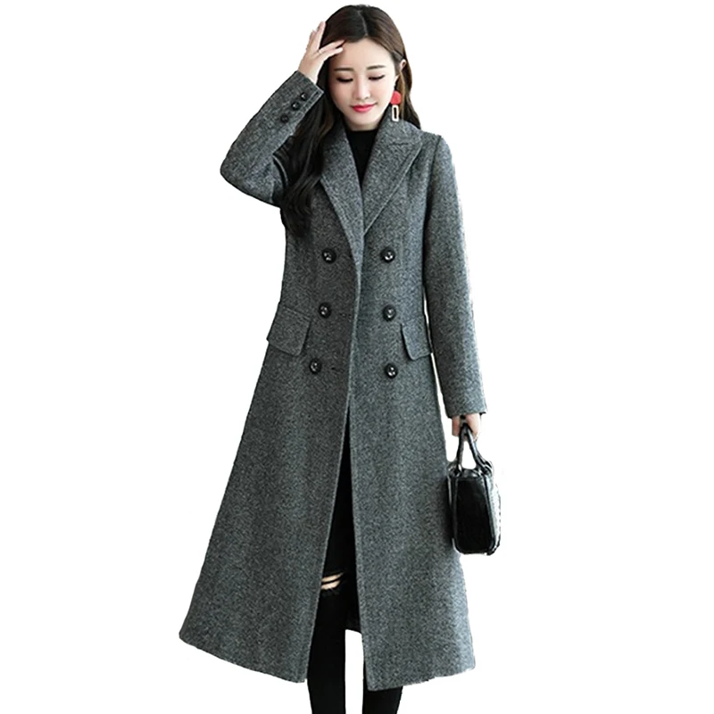 Woolen Coat Women 2019 High quality Cashmere Woolen Coats Slim Female