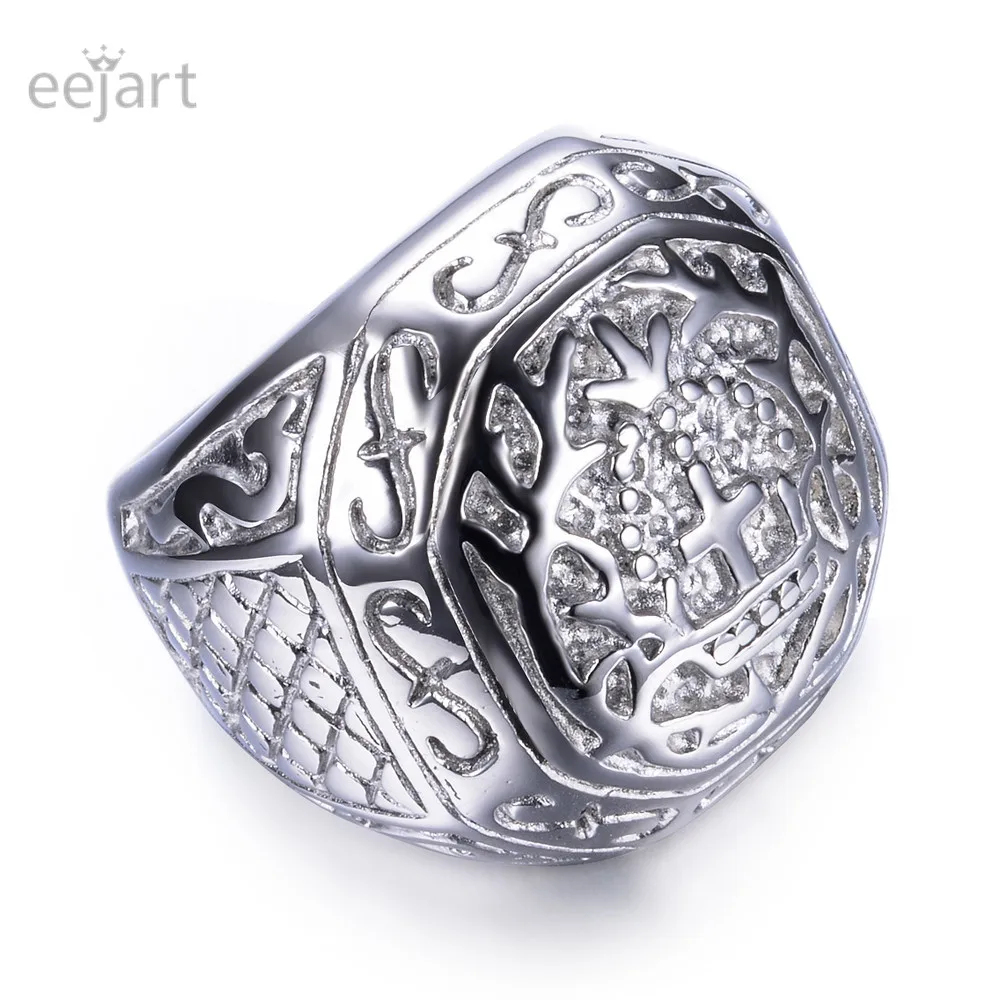 Cruz de hierro anillo de acero inoxidable banda anillo Iron Cross punk rocker Biker
