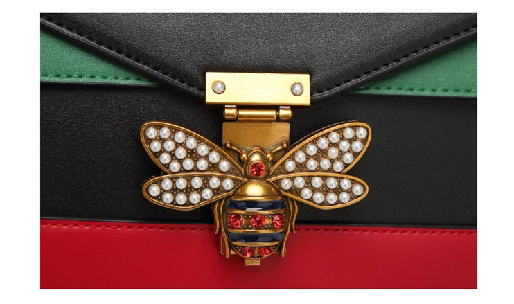 Женские сумки через плечо на цепочке с пчелами и бриллиантами, кожаные сумки через плечо для знаменитых роскошных дизайнерских брендов, Bolsa Feminina