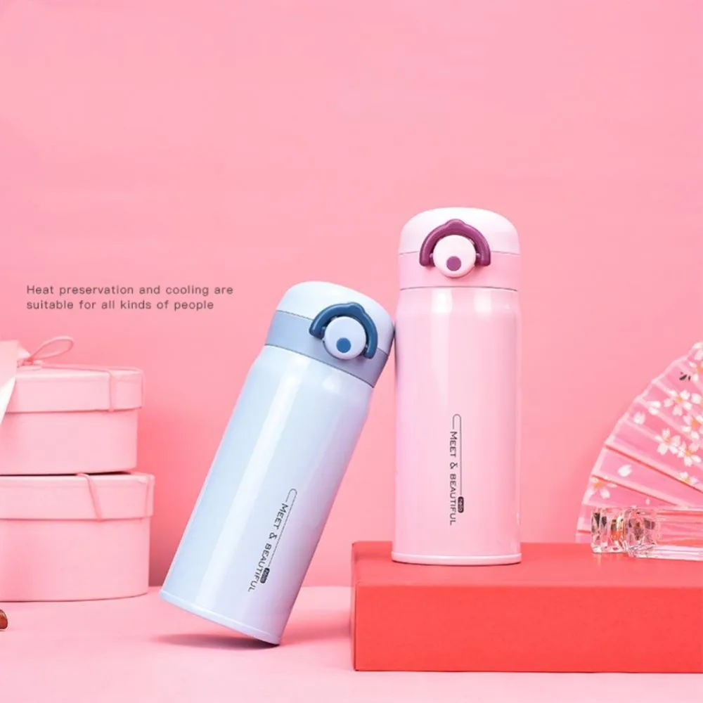 

304 Stainless Steel Cartoon Vacuum Flask Valentine's Day Gifts Students Office Home Garden Kitchen Dining Drink Ware Thermoses