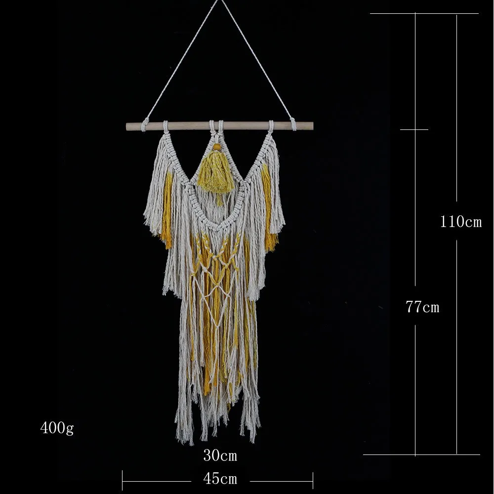 Вязаный богемский настенный гобелен ручной работы из хлопка с кисточками гобелены Гостиная свадебное оформление для церемоний настенное искусство