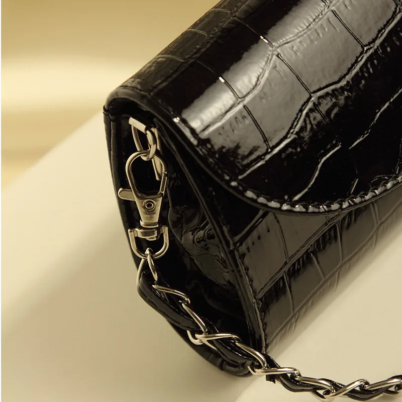 Fashion Designer Crocodile Pattern Ladies' Shoulder Chain Bag Wallet PU Leather Clutch Evening Bag Purse for Women Handbag