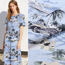 На заказ шелковая ткань остров стиль 37 мм сверхмощный Печатный шелк-плетёная шёлковая ткань тутового шелкового платья халаты Тканое полотно