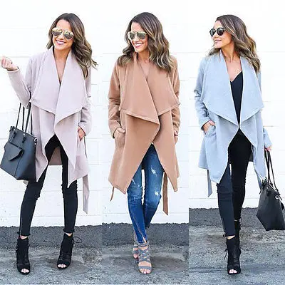 

Women Warm New Hot long sleeves Hooded Long Coat Trench Windbreaker Outwear