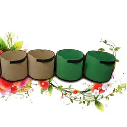 Круглый нетканый тканевые уличные цветочные горшки ткань аэрация контейнер для емкостей с ремешком ручки для сада и посадки