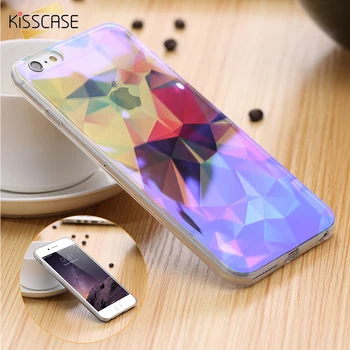 KISSCASE Modern Blue Ray Light Clear Mobile Phone Case For iPhone 7 6 6S 6 Plus 6S Plus Transparent Cover For iPhone 6 6S 5S SE