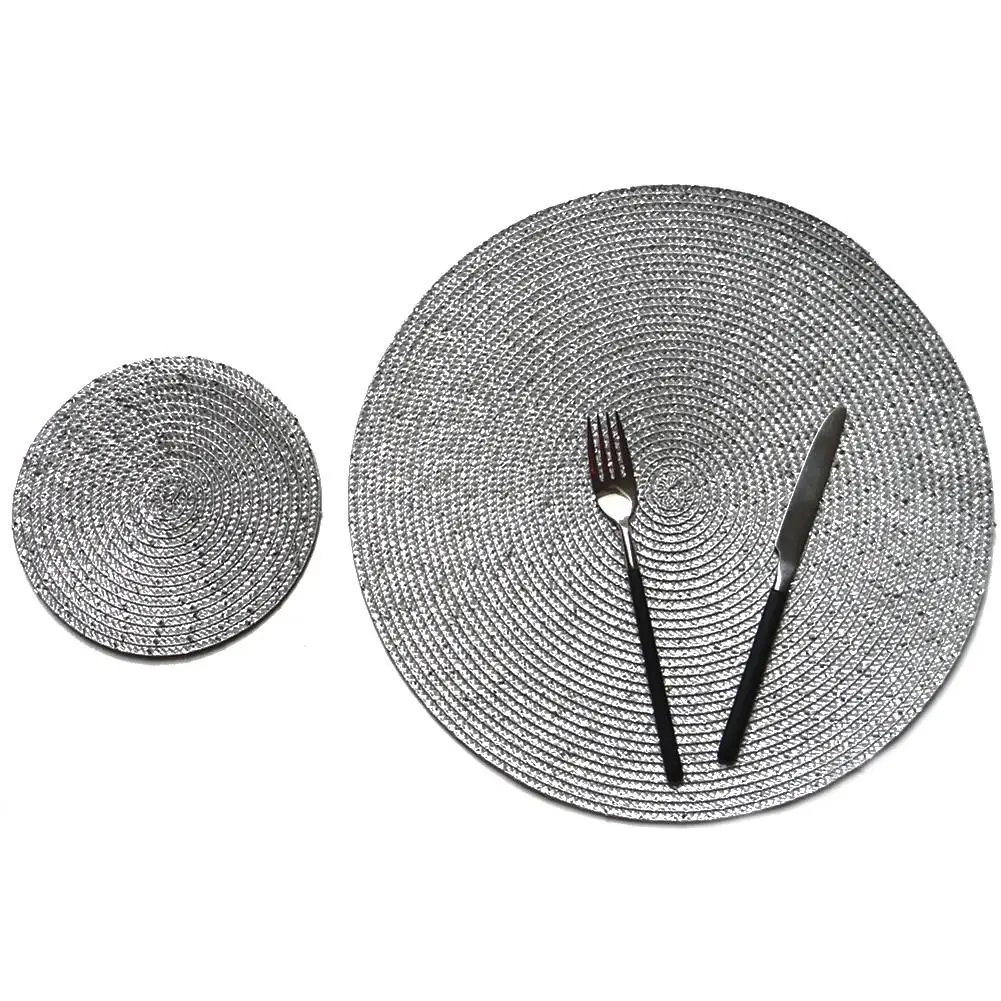 PP Wire Woven Placemat Children's Table Round Oval Woven Placemat Kitchen Dinner Handmade Pad Dropshipping