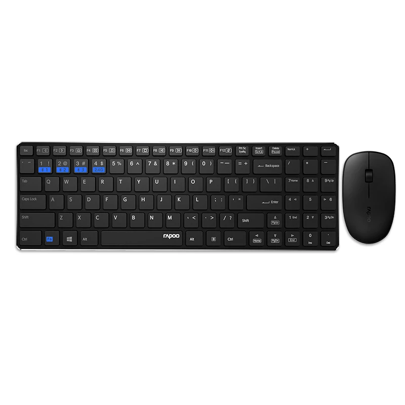 Rapoo 9300P 4.9mm Ultra Slim Portable Mute Wireless Keyboard and Mouse Combo Russian Buyer with fr