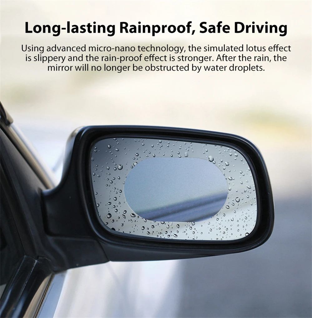 Xiaomi Guildford Car Rearview Mirror Protective Film Anti Fog Window Clear Rainproof Rear View Mirror Protective Film Auto Acces (8)