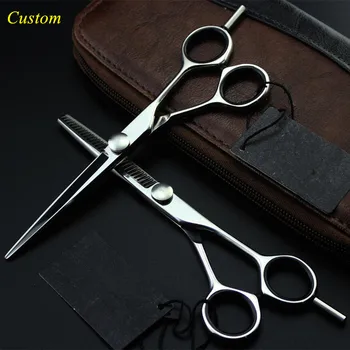 

Custom name japan 440c 5.5 / 6 inch hair cutting scissors barber makas thinning shears haircut scissor hairdressing scissors set
