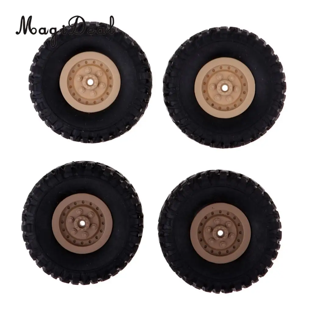 Set/4pcs Wheel Rim Tires for RC 1:16 Crawler Car WPL B-1/B-24/C-14/C-24/B-16 Truck Model Parts