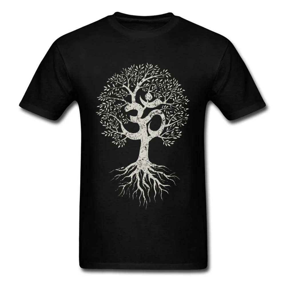 Custom Short Sleeve Tops T Shirt April FOOL DAY O-Neck Cotton Fabric Youth T Shirts Europe Custom Tee Shirt Fitted Vintage Yoga Tree of Life On Dark black