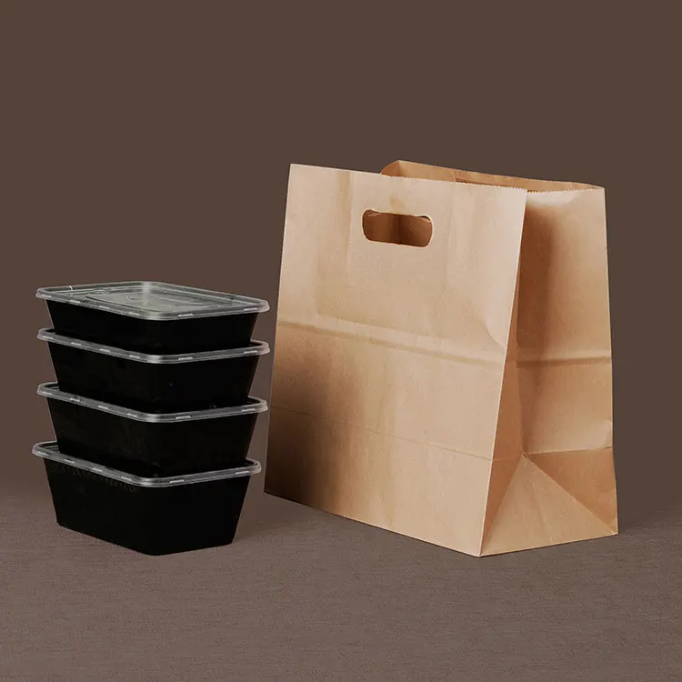 Brown Paper Bags With Handles Kraft Paper Bag  Party Bag Paper Takeaway Bag 