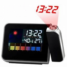 Digital Projection Alarm Clock Weather Station with Temperature Thermometer Humidity Hygrometer/Bedside Wake Up Projector Clock