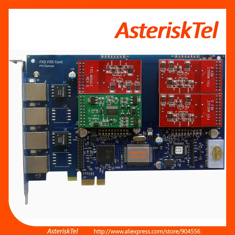 

TDM410E FXO FXS card Asterisk card with 3 FXO+1 FXS port, PCI-E,Elastix ,Freepbx,aex410 For VoIP Phone PABX Office PBX Router