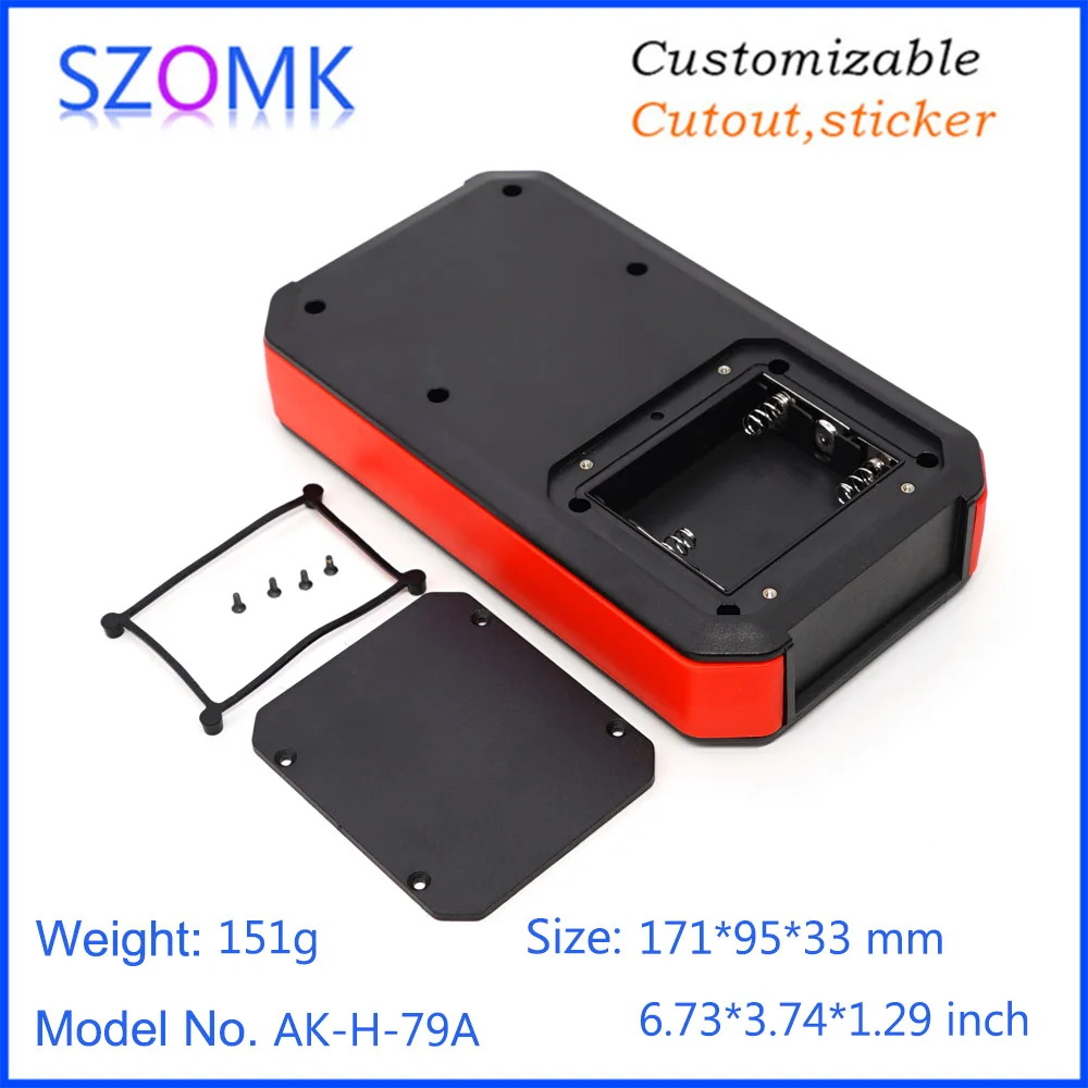 szomk handheld plastic box for electronics instrument housing with battery holder plastic enclosure for pcb design junction box device project box (7)