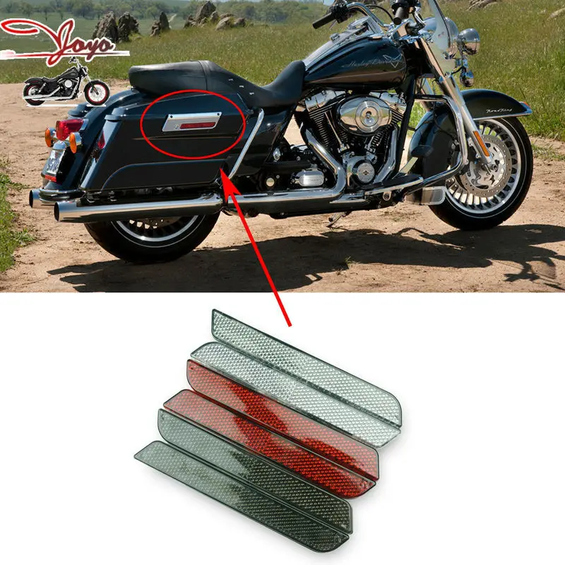 Amazicha Black Reflectors Compatible for Harley Street Glide Electra Glide Road Glide Road King Latch Covers Saddlebags Side Visibility 2014-2020 