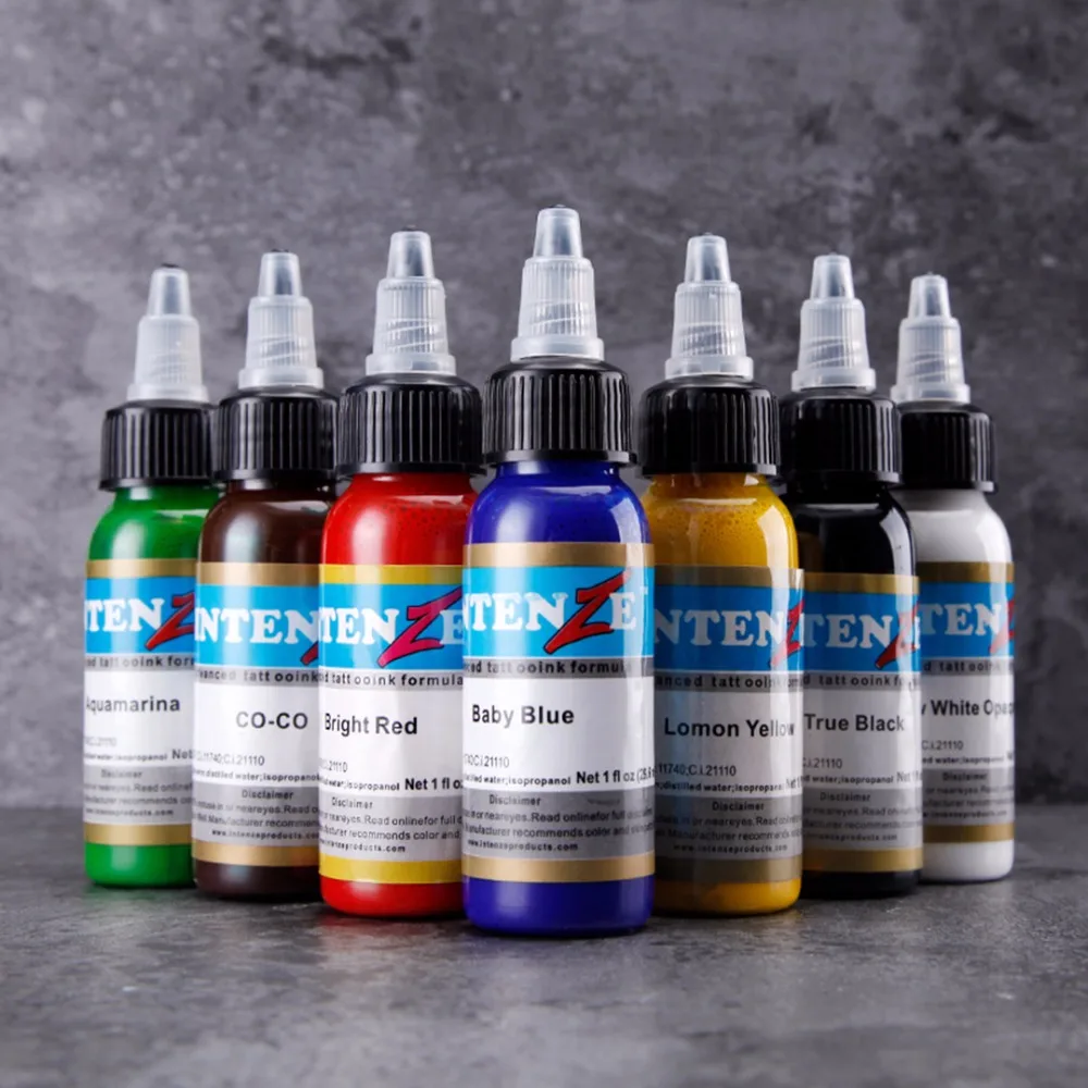 BaodeLi татуировки оптом Новый чернил для татуажа 7 цветов комплект 1oz 30 мл/флакон
