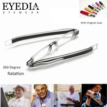 Унисекс Красочные Складной 360 градусов вращение складные очки для чтения с очками Чехлы для Для женщин Для мужчин 1,0 1,5 2,0 2,5 3,0 3,5 4