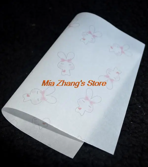 15x21 см, 200 шт./партия, бумага с милым рисунком кролика, восковая подушка, Подарочная восковая картонная для мыла ручной работы