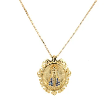 

12pcs South America fashion trade Oval Blue Zircon Necklace