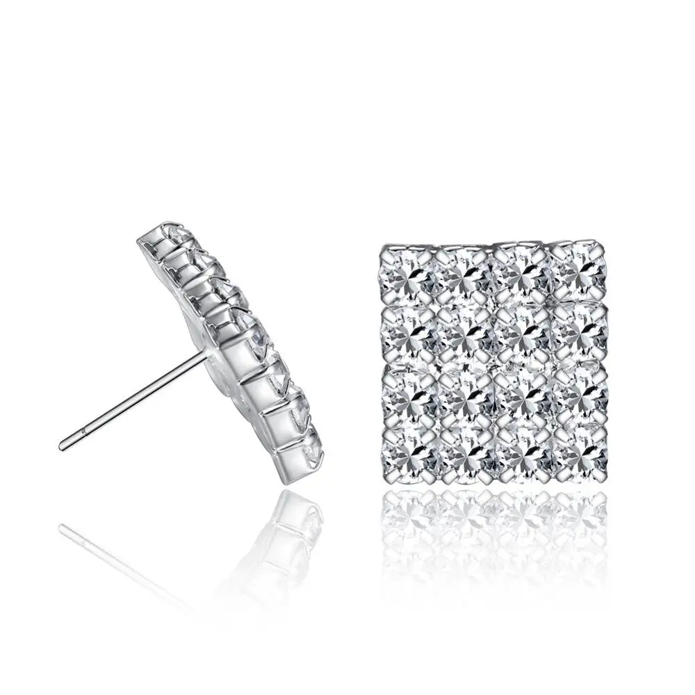 Мужские серьги-гвоздики, Простые Романтические ювелирные изделия, серебристый цвет ААА, кубический цирконий, камень, серьги-гвоздики для женщин, элегантные свадебные ювелирные изделия