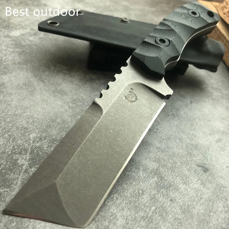 

Heavy Duty Titanium Tanto Tactical Fixed Blade Top Quality D2 Blade Survival Hunting Knife Jungle Camping Tool with K Sheath